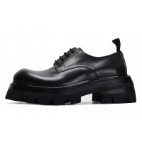 Light thick-soled men's shoes, heightening men's round-toe lace-up plain gear shoes, derby shoes 142702