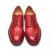 Autumn and winter hand-imported genuine leather business casual retro distressed carved red Oxford leather shoes for men 166592